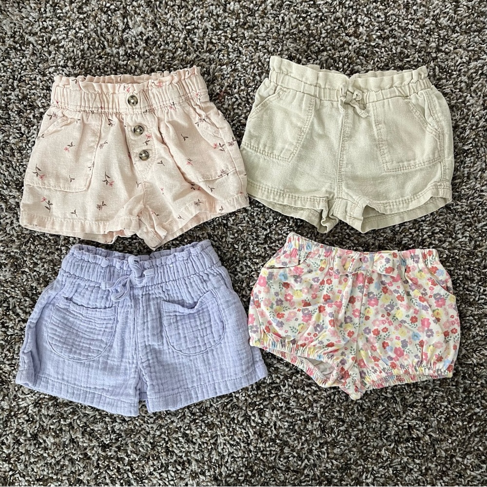 3-6M✨Set of 4 Paper Bag Linen Shorts